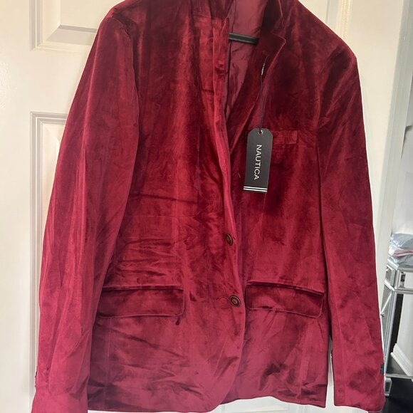 nwt NAUTICA holiday velvet mens blazer m medium - Picture 2 of 3
